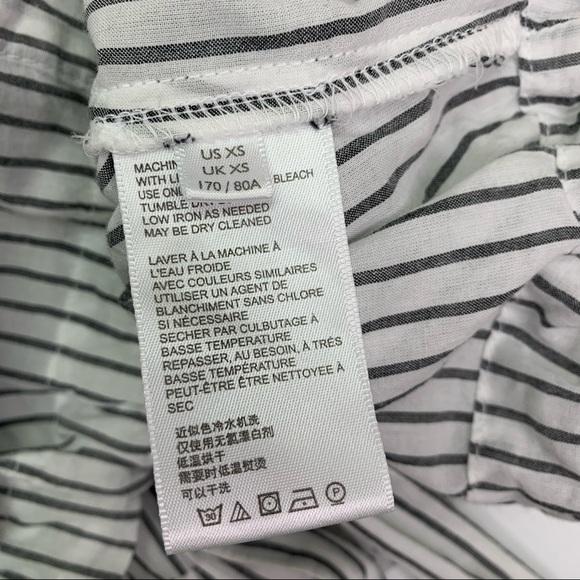 Urban Outfitters Crop Top Stripe XS Short Sleeve Cotton Button Front Collar - Picture 7 of 11